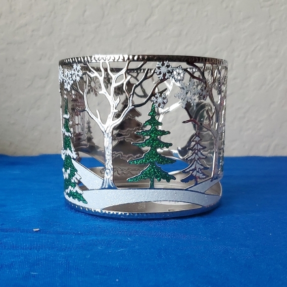 Festive Silver Candle Holder with Snowman Design - Picture 4 of 6
